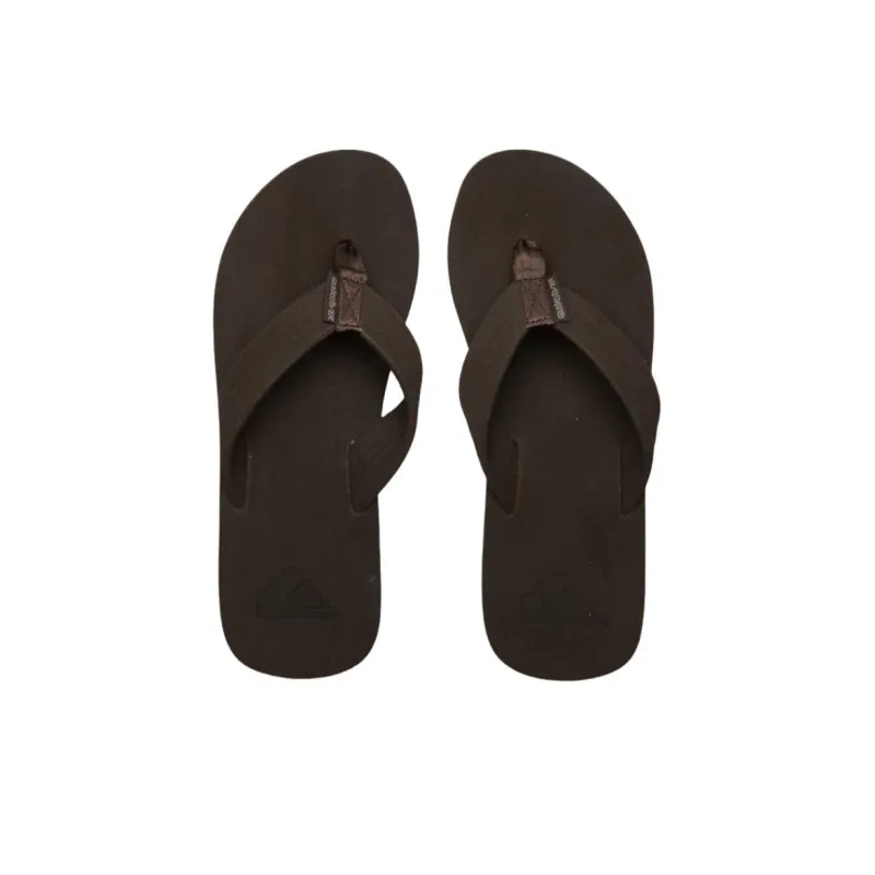 Quiksilver Rubber Sole Abrasion Resistant Flip Flops Men's Brown-3