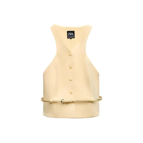 ZARA Tank Tops Women's Yellow