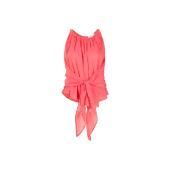 Forte Forte Sleeveless Pleated Cotton-blend Top