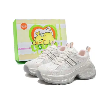 Budding Bear Chunky Sneakers Women's Low Top Beige Pink/Silver