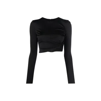 VERSACE X Dua Lipa Knotted Crop Top