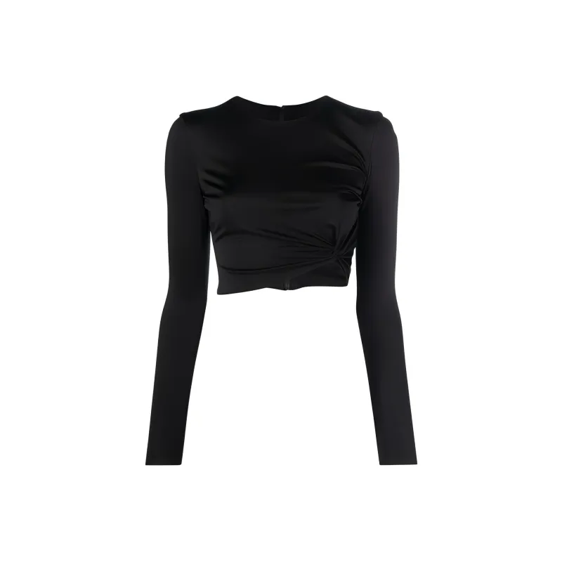 VERSACE X Dua Lipa Knotted Crop Top-0