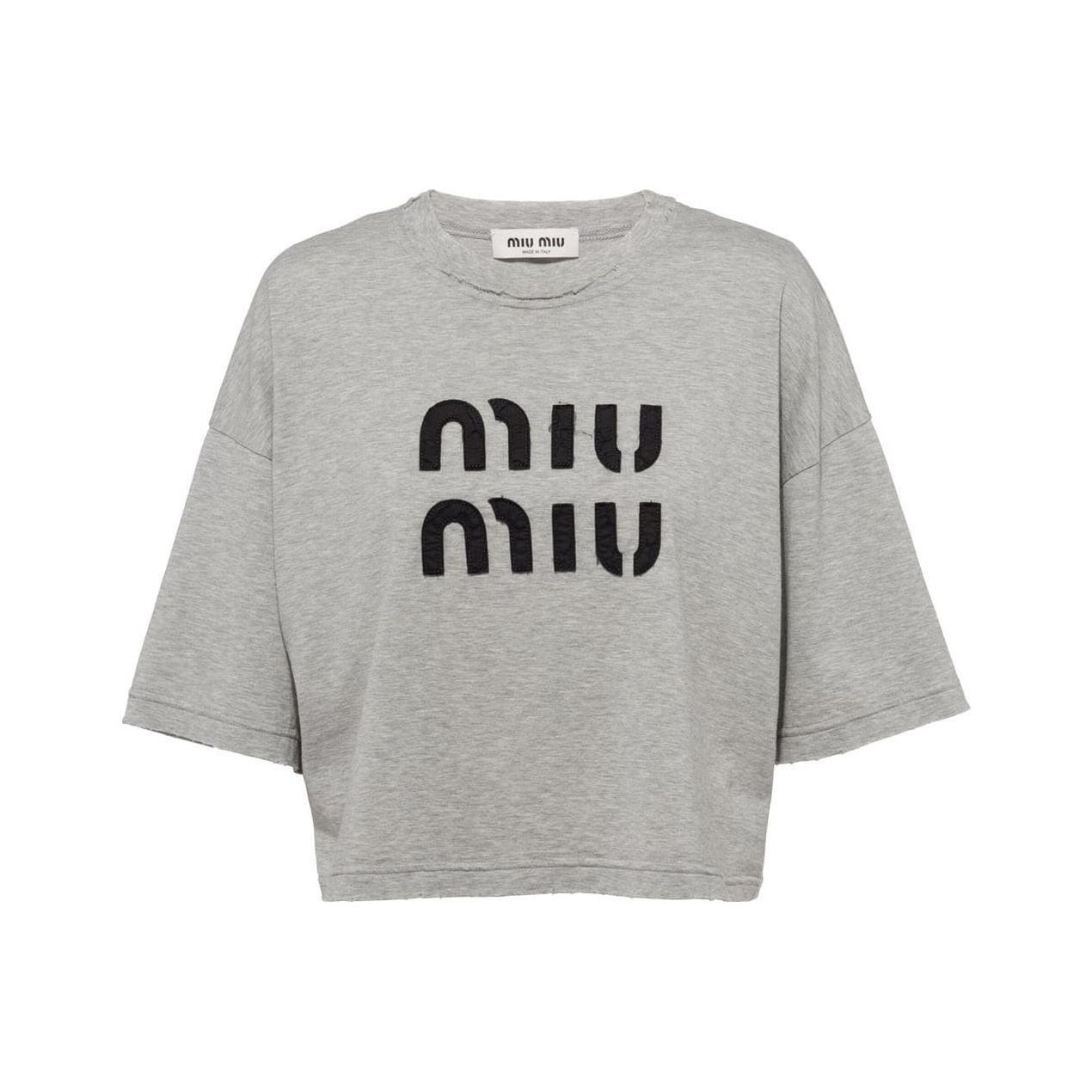 Tシャツ・カットソー MIU MIU Women Tops MJA906SOOO 11QG F04MU B CO POMICE PIOMBO MIU MIU T-Shirts Women's Khaki - POIZON