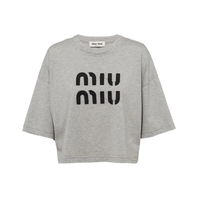MIU MIU SS23 T Shirt Women's Gray-0