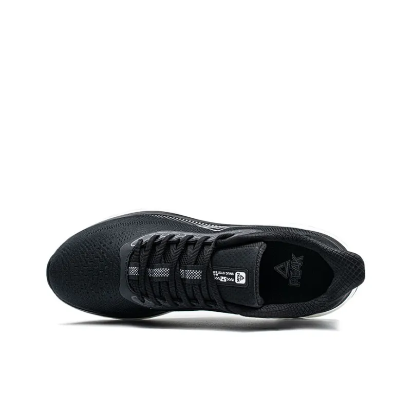 PEAK Cushioning Abrasion Resistant Breathable Low Top Sprint Running Shoes Men's Black White-2