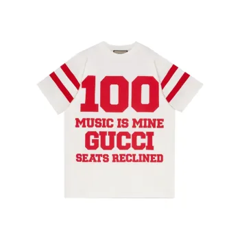 GUCCI Short Sleeve T shirt White Red