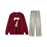Burgundy Sweatshirt+Yellow Mud Jeans