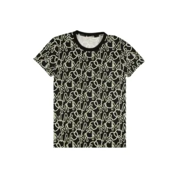 Moncler Allover Monogram Logo Short Sleeve T Shirt 'Black'