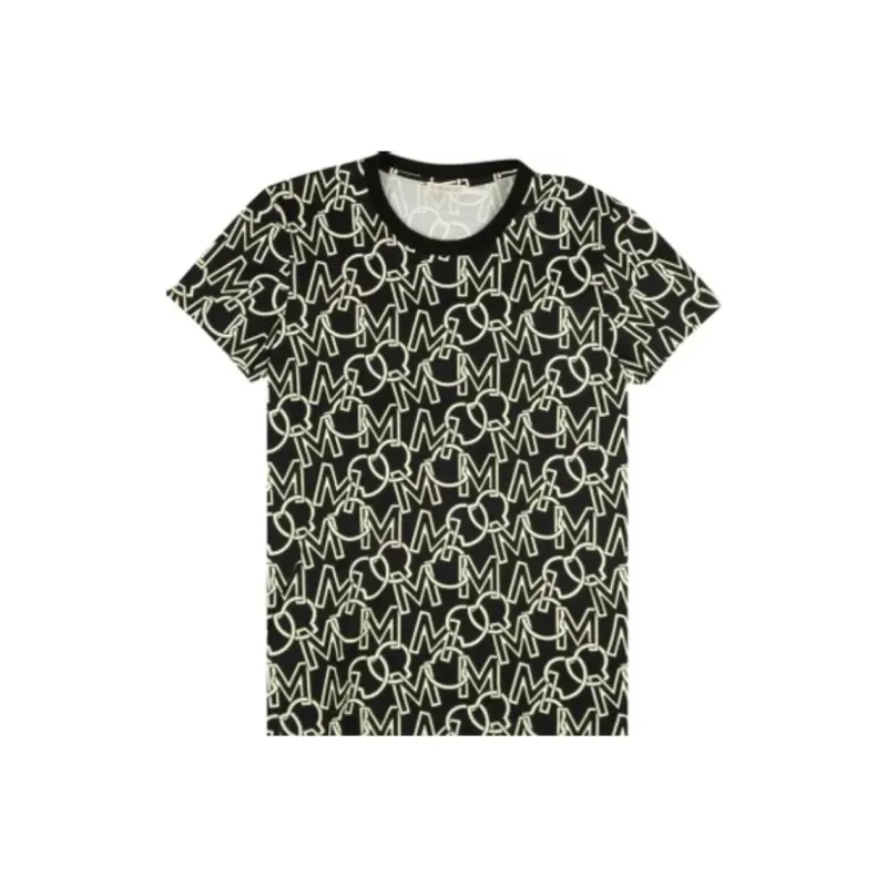 Moncler Allover Monogram Logo Short Sleeve T Shirt 'Black'-0