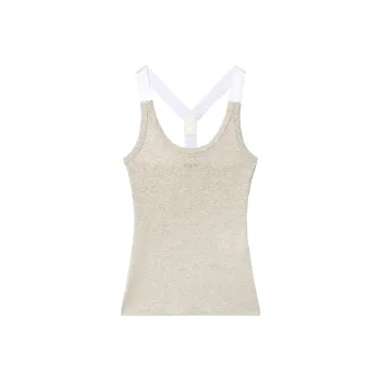 OFF WHITE Logo Embroidered Ribbed Tank Top