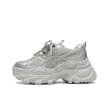 ZHR Whale Shoes Cushioning, Abrasion Resistant, Breathable, Lightweight Coverage Low Top Chunky Sneakers Women's Silver