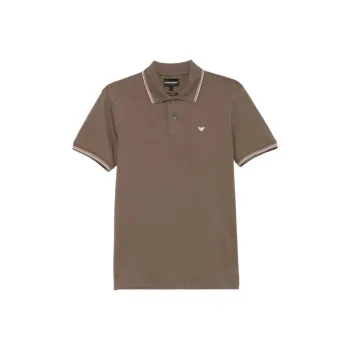 EMPORIO ARMANI Slim fit Stretch Piqué Polo Shirt With Micro Eagle