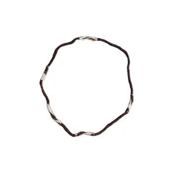 FOUNDRY BOUNDARY 925 Sterling Silver White Gold Plated Necklaces Unisex Red