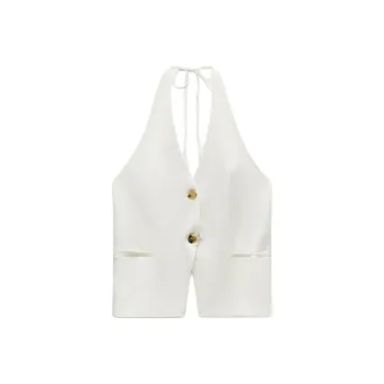 ZARA Trf Tank Tops Women's White