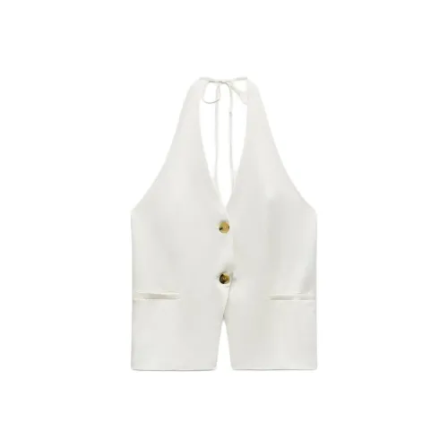 ZARA Trf Tank Tops Women's White