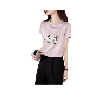Yi Mengyuan Silk T-shirt Women's Pink