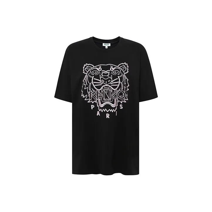 KENZO Classic Tiger Head T Shirts Women's Black-0