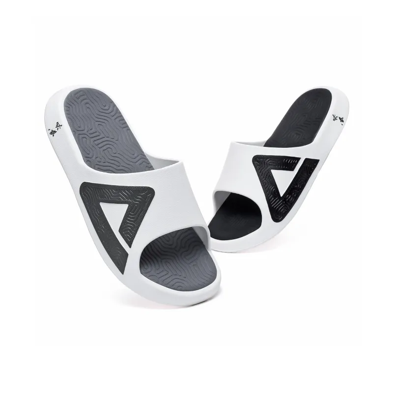 PEAK Extreme National Creativity Slip Resistant Cushioning Slide Slippers Men's Gray Black Mismatched-2