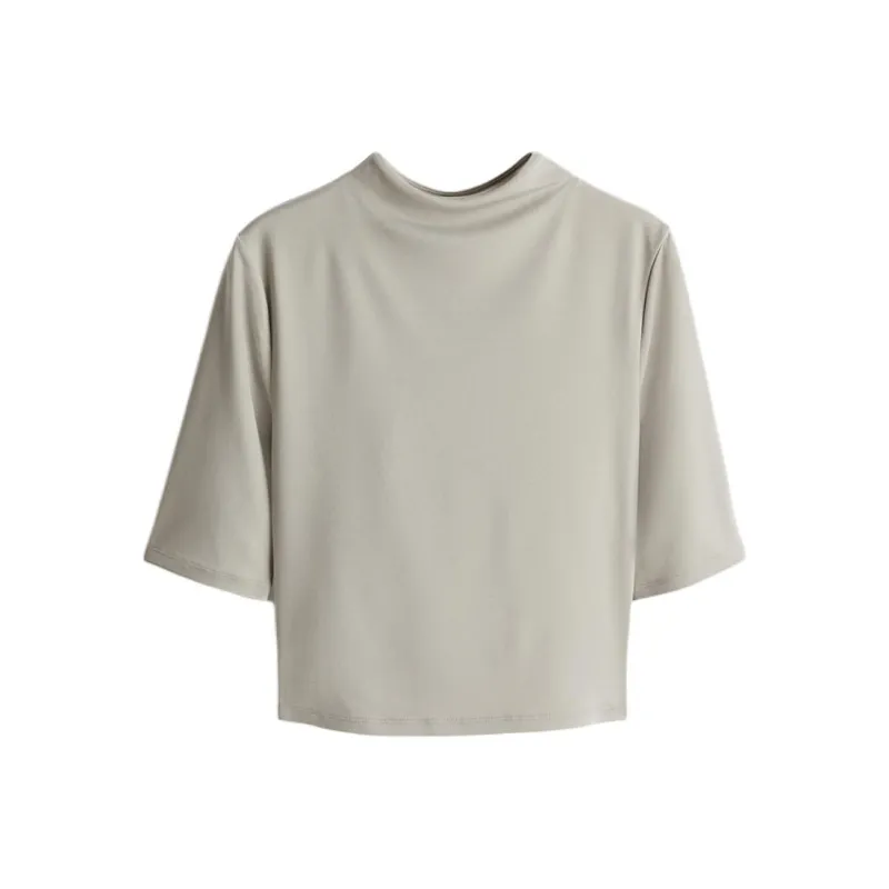 H&M T Shirt Women's Light Beige-0
