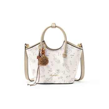 MashaLanti PVC With Synthetic Leather Basket Bag, Shoulder Bag, Crossbody Bag, Handbag Women's Apricot