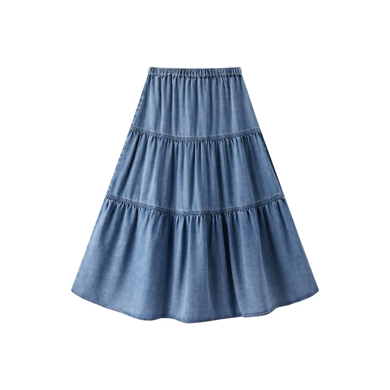 SEM/R Casual Short Skirts Women's Denim Medium Blue 88201-1