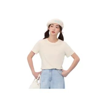 ZIHAN Set in Sleeve T Shirt Women's White