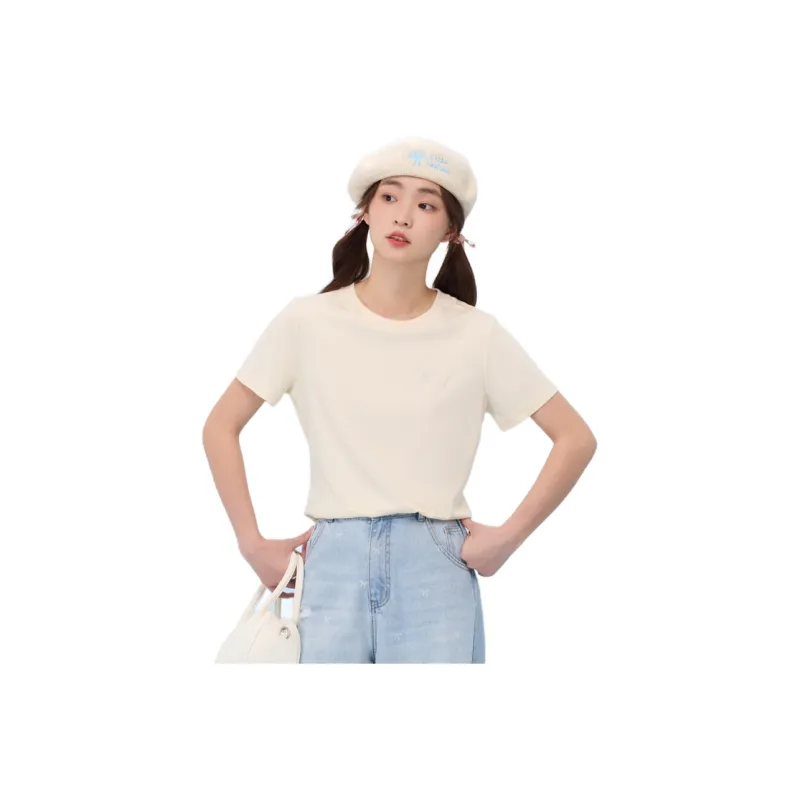 ZIHAN Set in Sleeve T Shirt Women's White-0