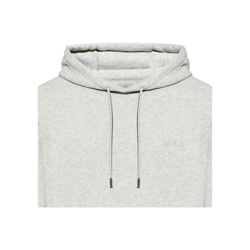 WOOLRICH Logo Embroidered Drawstring Hoodie-4