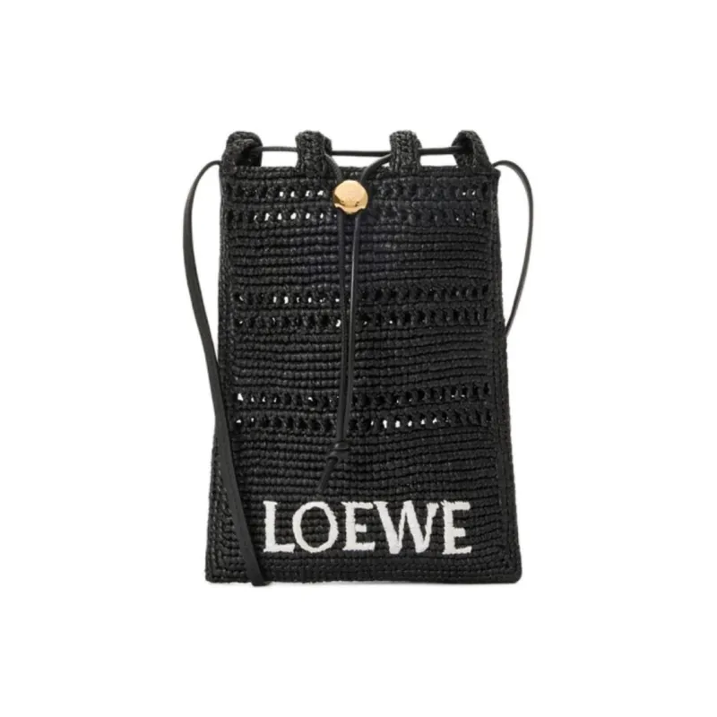 LOEWE Raffia Crossbody Bag Men's Black-0