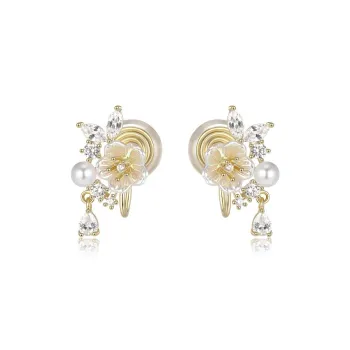 Daisy Dream Zircon Clip On Earrings Women's