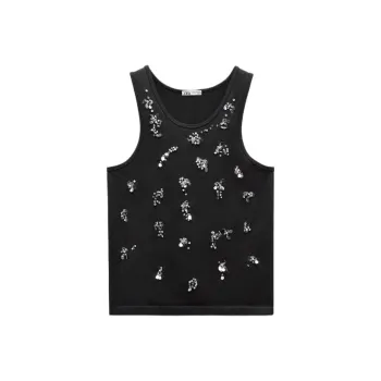 ZARA Tank Tops Women's Black