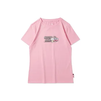 Line Friends X LINING Sports Fashion Collection T Shirts Women's Ladybird Pink