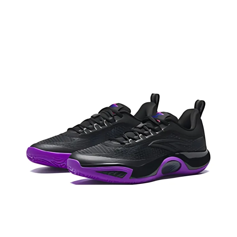 Anta Cushioning Slip Resistant Mid Top Nitrogen Technology Basketball Shoes Men's Black-1