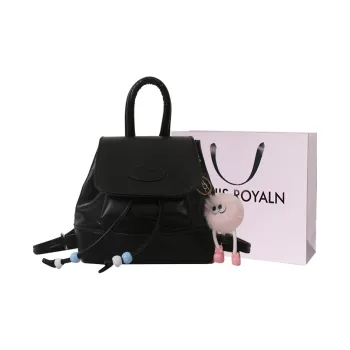 LOUIS ROYALN PU Backpack Women's Black/White/Silver/Pink/Brown