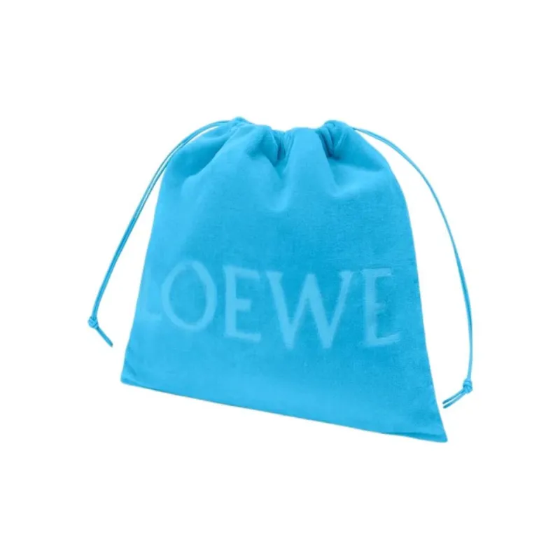 LOEWE Cotton Clutch Medium Size Women's Light Blue/Yellow-1