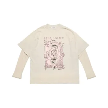 Acne Studios 2024 Autumn/Winter Collection T Shirt Women's Off White Gray