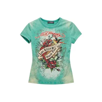 Ed Hardy T Shirt Women's Forest Dark Green