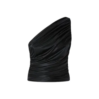 PINKO One Shoulder Tulle Top