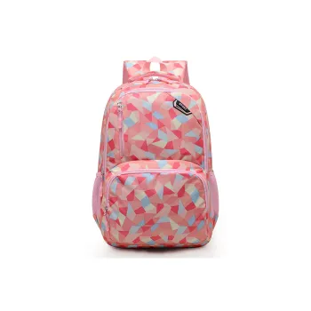OURFUN Nylon Fabric Backpack Unisex Red/Purple/Blue Pink