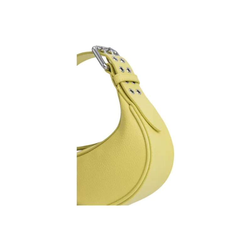 By Far Soho Grained Cow Leather One Shoulder Handbags Small Size Women's Yellow Apple-3