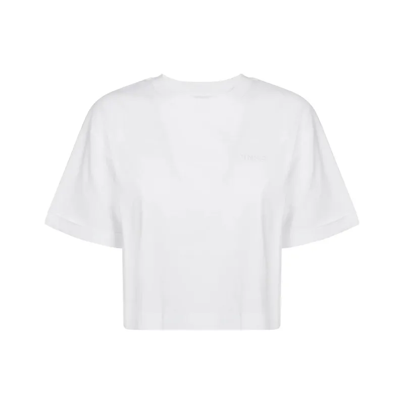 PINKO Douala Crewneck Cropped T Shirt-0