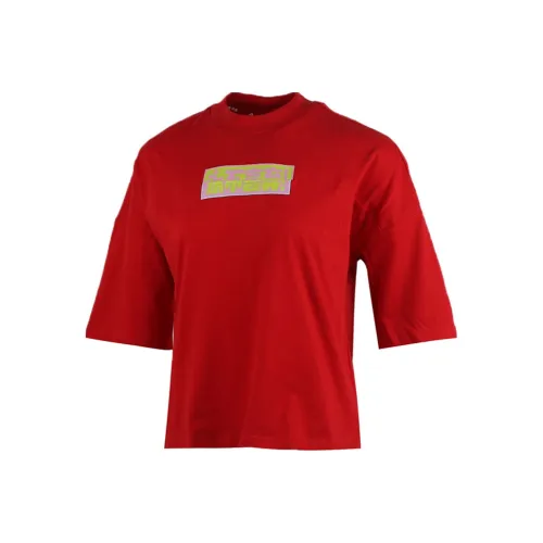 Adidas Drop Shoulder Sleeve T Shirt Women's Red
