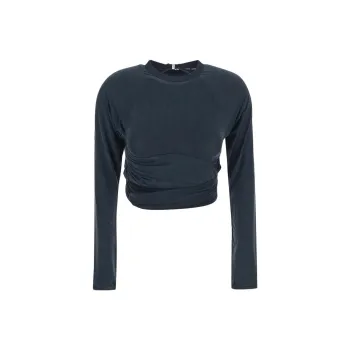 Jacquemus Le T Shirt Espelho Knotted Cut Out T shirt Navy