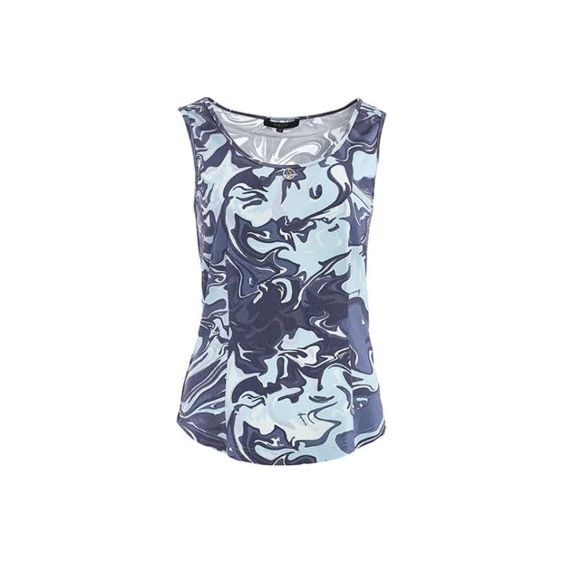 BESIONIA SS24 Tank Tops Women's Blue Pattern-0
