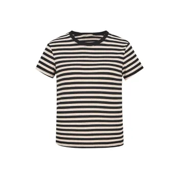 PAIN OR PLEASURE Summer Regular T Shirt Women's Black Apricot Stripes