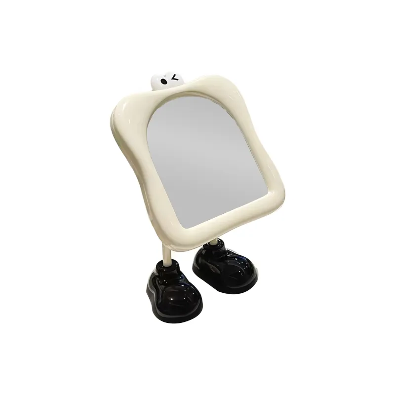Jingda Cartoon Big Foot Desktop Portable Single Sided Eyes Make Up Mirrors Grooming-0