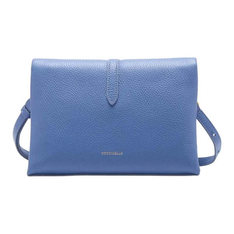 COCCINELLE Nubuck Leather Crossbody Bag, Shoulder Bag Trumpets Women's Blue-2