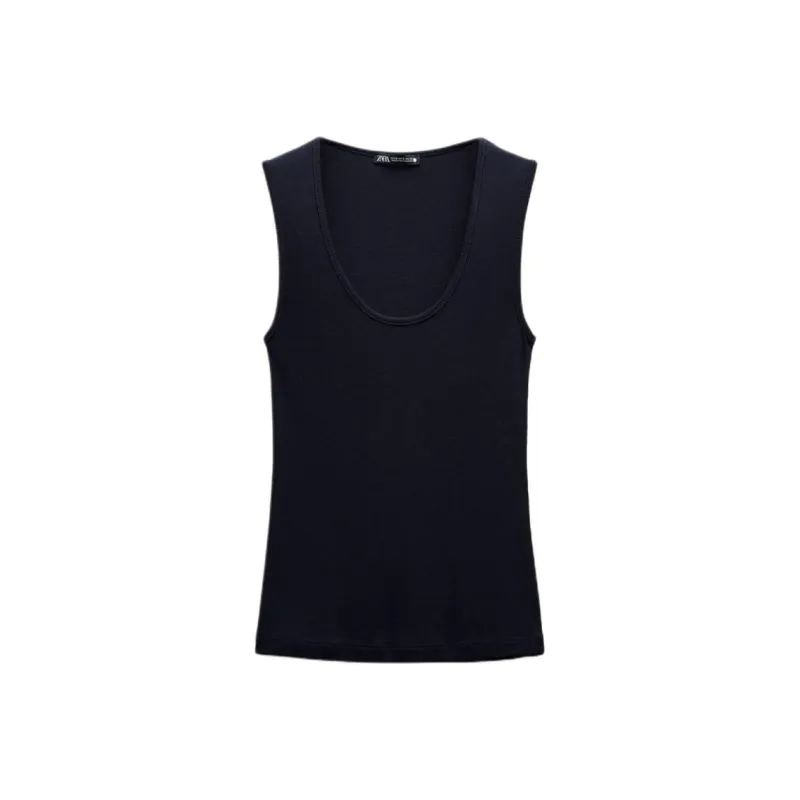 ZARA Tank Tops Women's Sea Blue-0