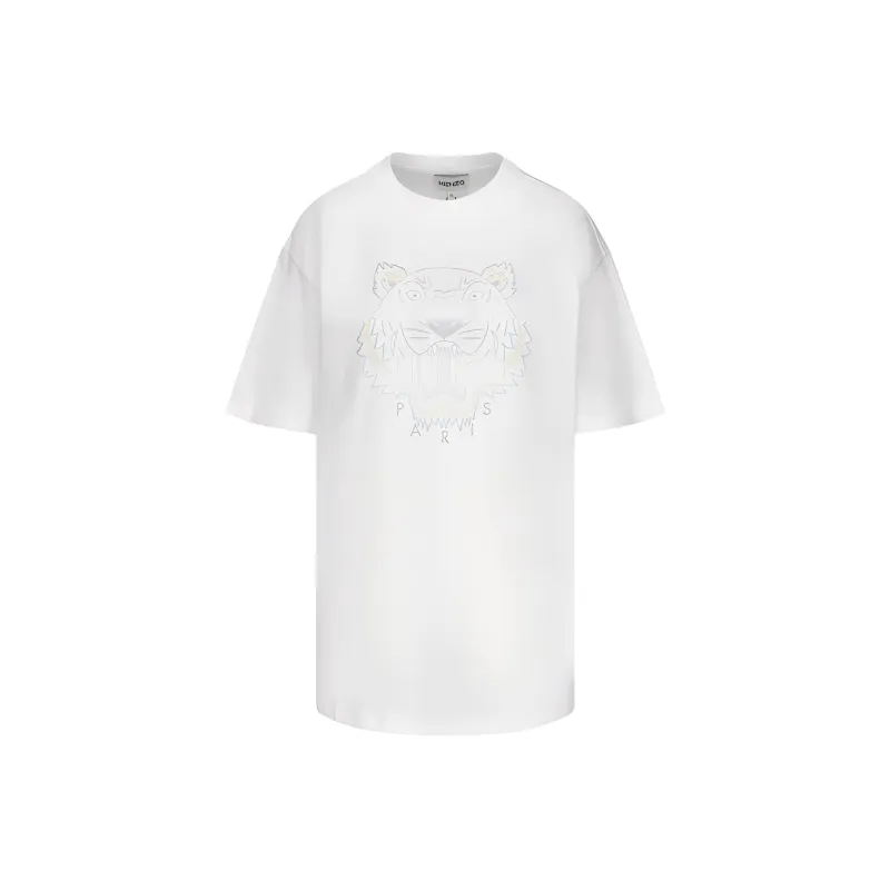 KENZO Classic Tiger Head T Shirts Women's White-0