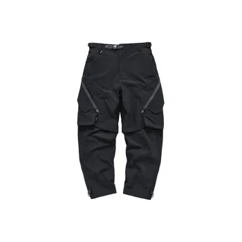 VIP Outdoor Quick Dry Tactical Multi Pocket Parachute Workwear Wide Leg Solid Color Casual Pants Unisex Black